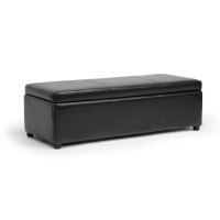 Baxton Studio Y-168-Promote-Black Dennehy Black Brown Modern Ottoman